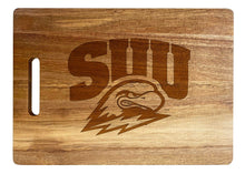 Load image into Gallery viewer, Southern Utah University Classic Acacia Wood Cutting Board - Small Corner Logo

