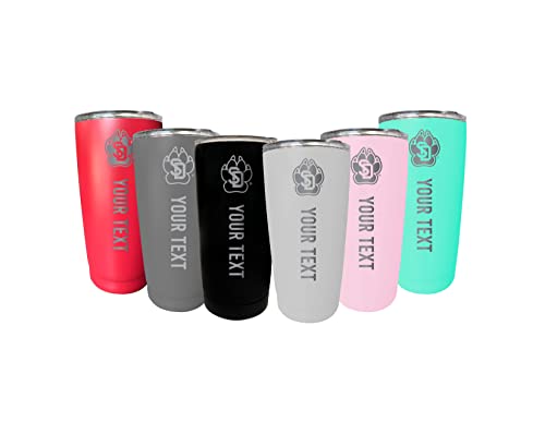 Custom South Dakota Coyotes 16 oz Etched Insulated Stainless Steel Tumbler with Engraved Name Choice of Color