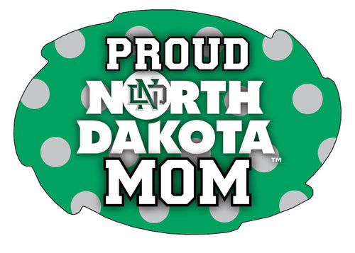 North Dakota Fighting Hawks 5x6-Inch Swirl Shape Proud Mom NCAA - Durable School Spirit Vinyl Decal Perfect Gift for Mom