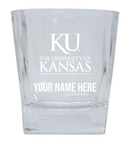 Kansas Jayhawks  Personalized NCAA Spirit Elegance 10oz Etched Glass Tumbler