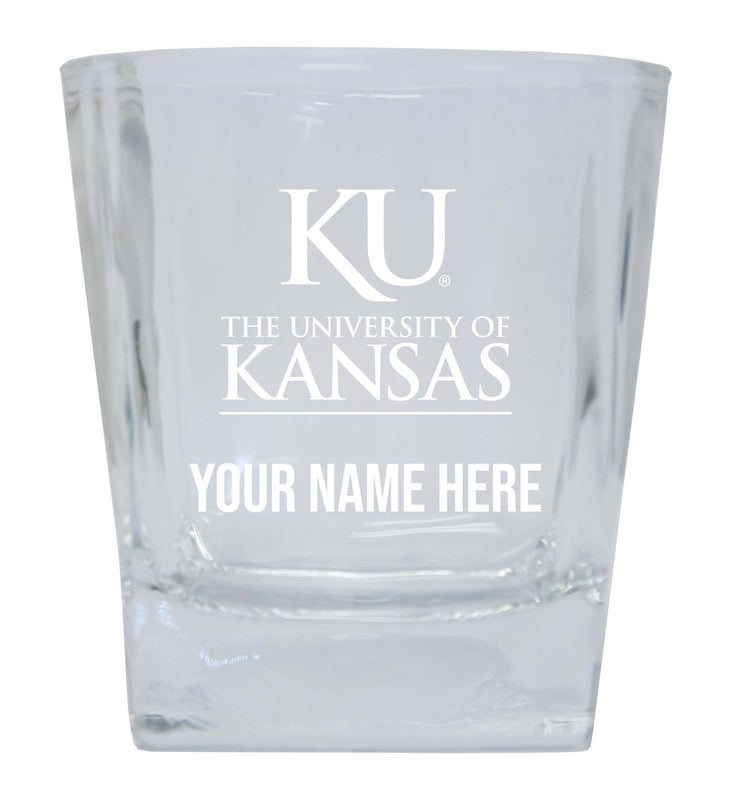 Kansas Jayhawks  Personalized NCAA Spirit Elegance 10oz Etched Glass Tumbler