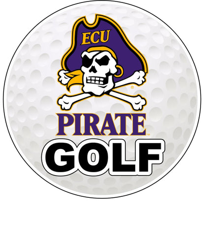 East Carolina Pirates 4-Inch Round Golf NCAA Fairway Fervor Vinyl Decal Sticker