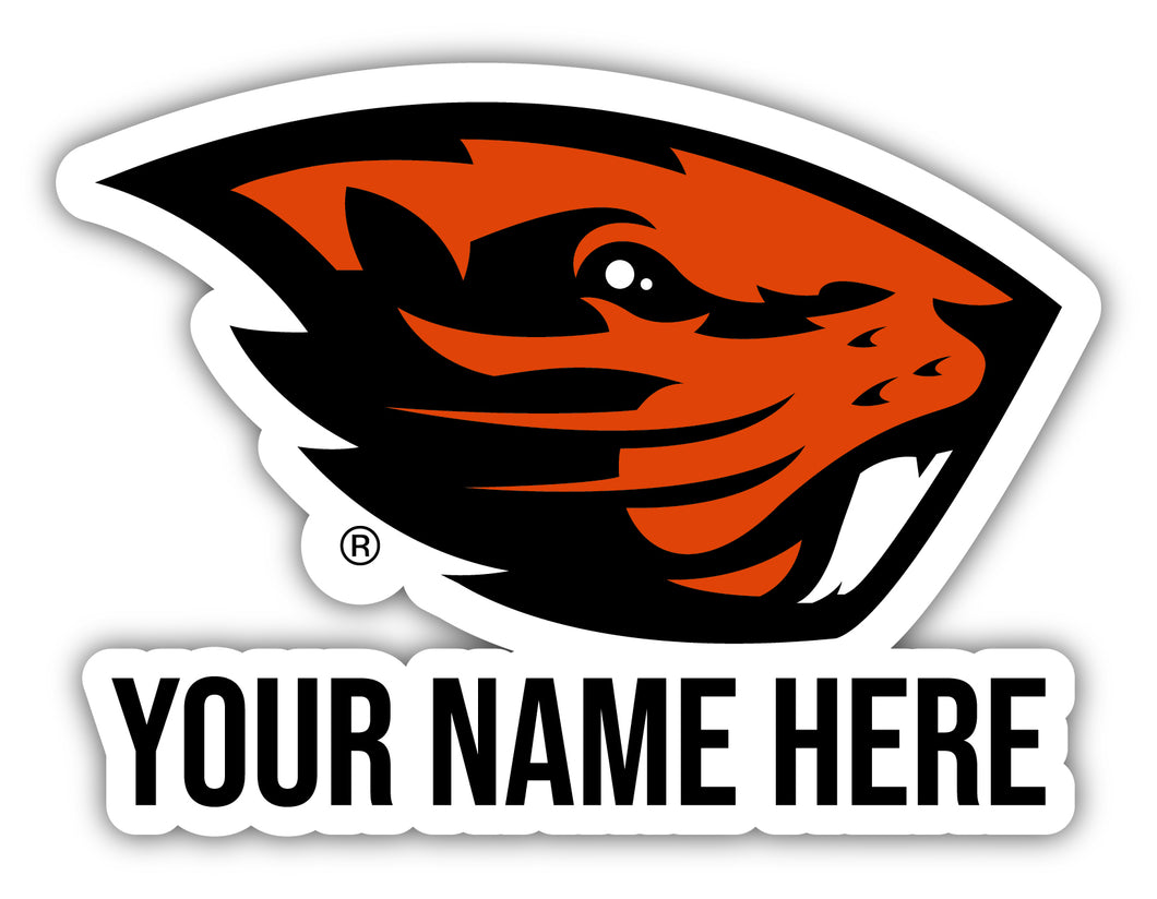 Oregon State Beavers 9x14-Inch Mascot Logo NCAA Custom Name Vinyl Sticker - Personalize with Name