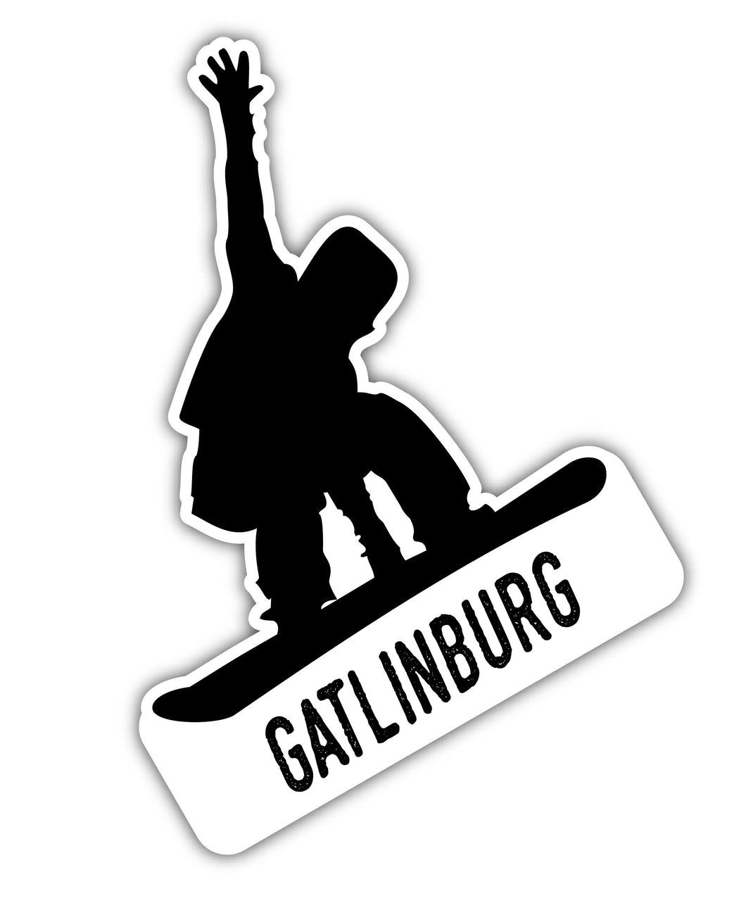 Gatlinburg Tennessee Ski Adventures Souvenir 4 Inch Vinyl Decal Sticker Board Design