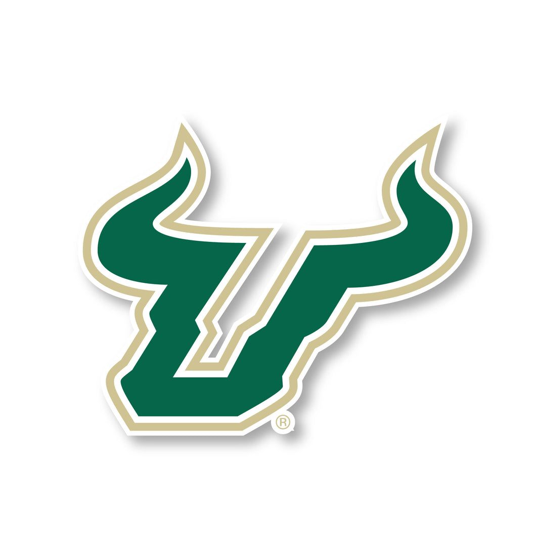 South Florida Bulls 2-Inch Mascot Logo NCAA Vinyl Decal Sticker for Fans, Students, and Alumni