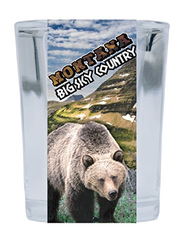 Montana Big Sky Country Bear State Souvenir Square Shot Glass