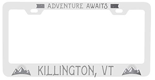 R and R Imports Killington Vermont Laser Engraved Metal License Plate Frame Adventures Awaits Design