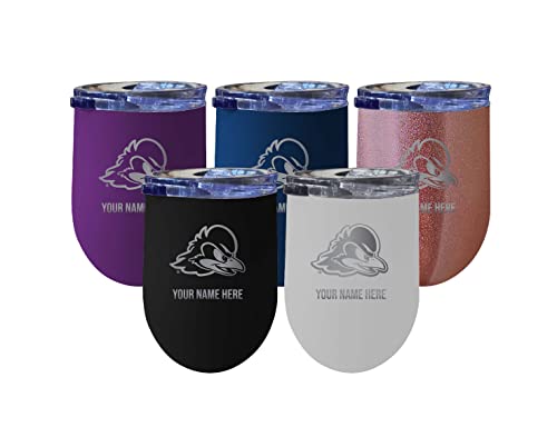 Custom Delaware Blue Hens NCAA Etched Wine Tumbler - 12oz Personalized Stainless Steel Insulated Cup