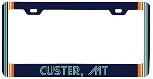 Custer Montana Car Metal License Plate Frame Retro Design