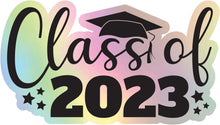 Load image into Gallery viewer, Class of 2023 Graduation Grad Senior Holographic Vinyl Decal Sticker
