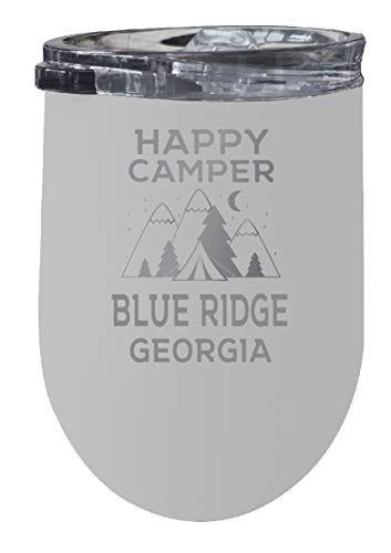 Blue Ridge Georgia Souvenir 12 oz White Laser Etched Insulated Wine Stainless Steel Tumbler