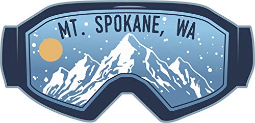 Mt. Spokane Washington Ski Adventures Souvenir Approximately 5 x 2.5-Inch Vinyl Decal Sticker Goggle Design 4-Pack