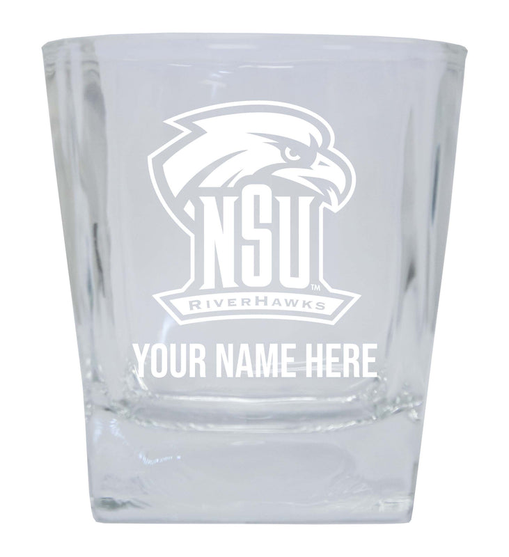 Northeastern State University Riverhawks 2-Pack Personalized NCAA Spirit Elegance 10oz Etched Glass Tumbler