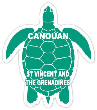 Canouan St Vincent and The Grenadines 4 Inch Green Turtle Shape Decal Sticker