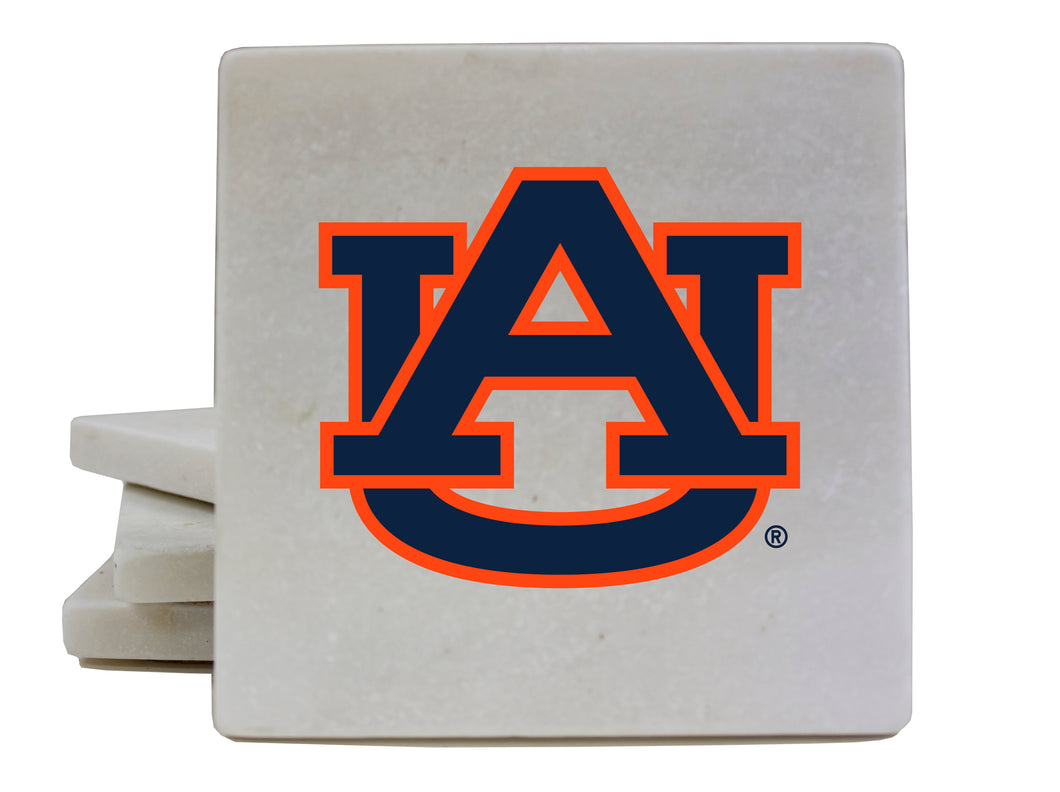 Auburn Tigers Marble Coasters - Elegantly Crafted, Officially Licensed Luxury
