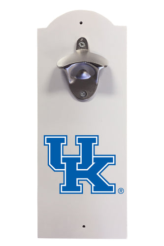 Kentucky Wildcats Wall-Mounted Bottle Opener – Sturdy Metal with Decorative Wood Base for Home Bars, Rec Rooms & Fan Caves