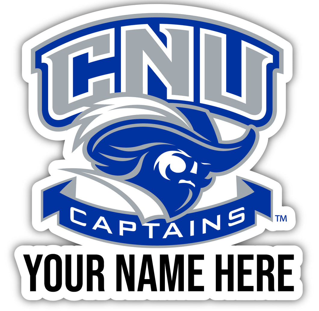 Christopher Newport Captains 9x14-Inch Mascot Logo NCAA Custom Name Vinyl Sticker - Personalize with Name