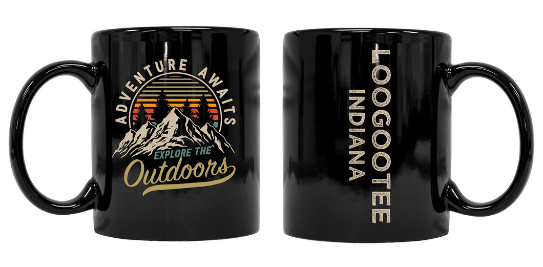 Loogootee Indiana Souvenir Adventure Awaits 8 oz Coffee Mug 2-Pack