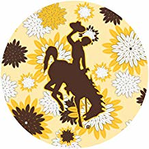 University of Wyoming Round 4-Inch NCAA Floral Love Vinyl Sticker - Blossoming School Spirit Decal