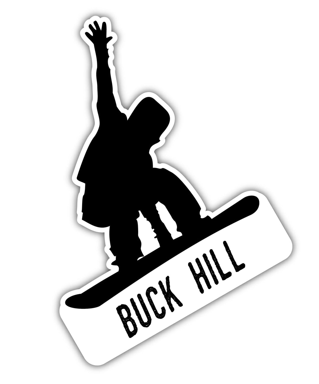 Buck Hill Minnesota Ski Adventures Souvenir 4 Inch Vinyl Decal Sticker Board Design