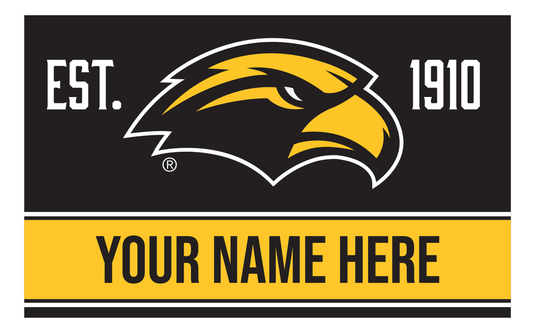 Personalized Customizable Southern Mississippi Golden Eagles Wood Sign with Frame Custom Name