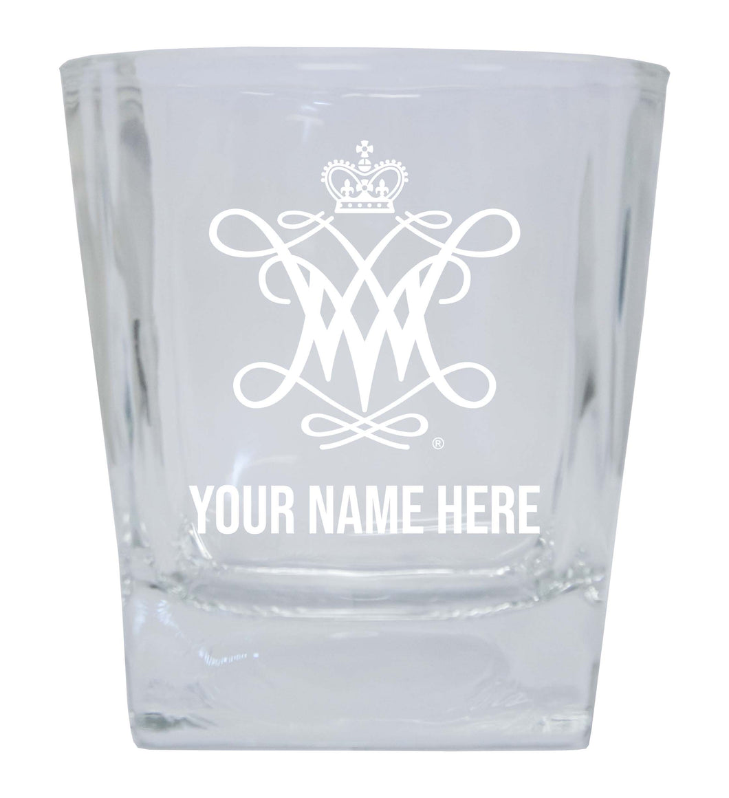 William and Mary 2-Pack Personalized NCAA Spirit Elegance 10oz Etched Glass Tumbler