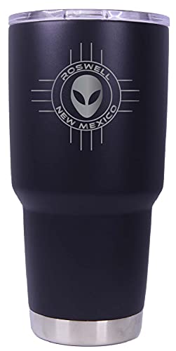 Roswell New Mexico UFO Alien I Believe Souvenir Laser Engraved 24 Oz Insulated Stainless Steel Tumbler Black