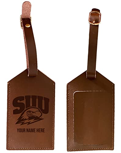 Southern Utah University Premium Leather Luggage Tag - Laser-Engraved Custom Name Option