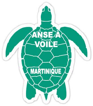 ANSE à Voile Martinique 4 Inch Green Turtle Shape Decal Sticker