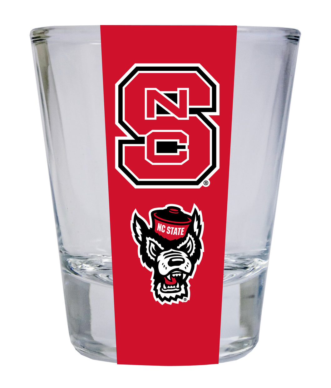 NC State Wolfpack NCAA Legacy Edition 2oz Round Base Shot Glass Clear
