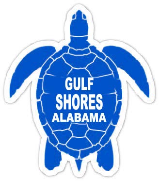 Gulf Shores Alabama Souvenir Turtle Shape Decal 4 Inch