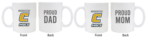 University of Tennessee at Chattanooga Proud Mom And Dad White Ceramic Coffee Mug 2 pack (White)