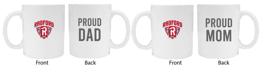 Radford University Highlanders Proud Mom And Dad White Ceramic Coffee Mug 2 pack (White)