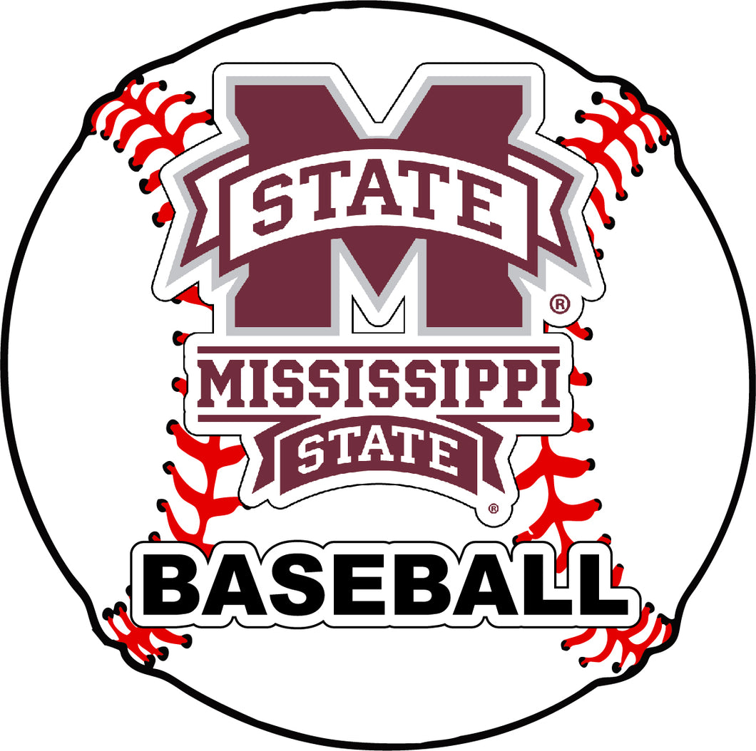 Mississippi State Bulldogs 4-Inch Round Baseball NCAA Passion Vinyl Decal Sticker