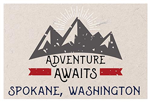 Spokane Washington Souvenir 2x3 Inch Fridge Magnet Adventure Awaits Design