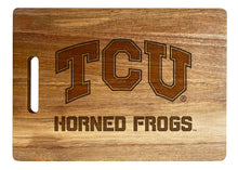 Load image into Gallery viewer, Texas Christian University Classic Acacia Wood Cutting Board - Small Corner Logo
