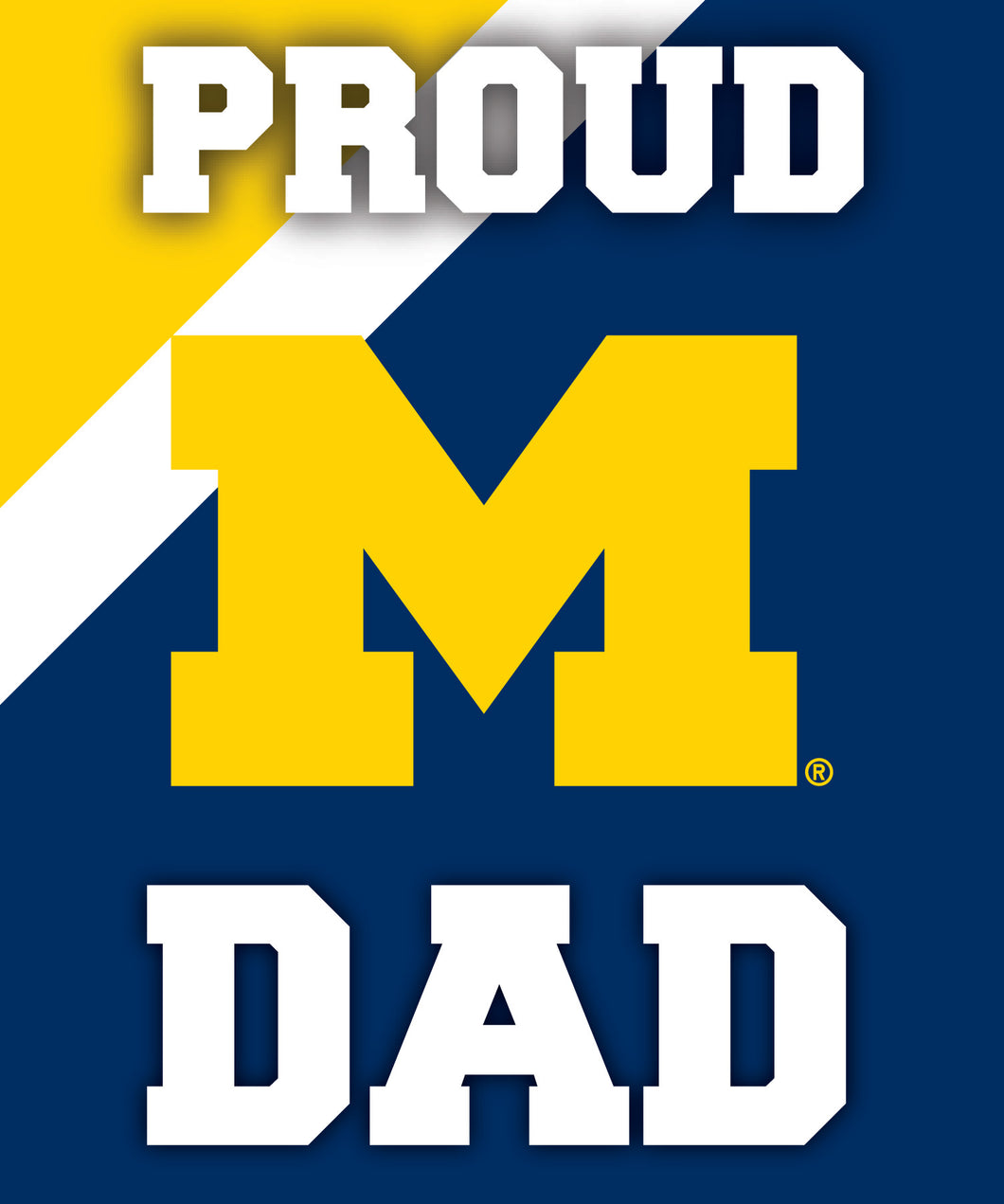 Michigan Wolverines NCAA Collegiate 5x6 Inch Rectangle Stripe Proud Dad Decal Sticker