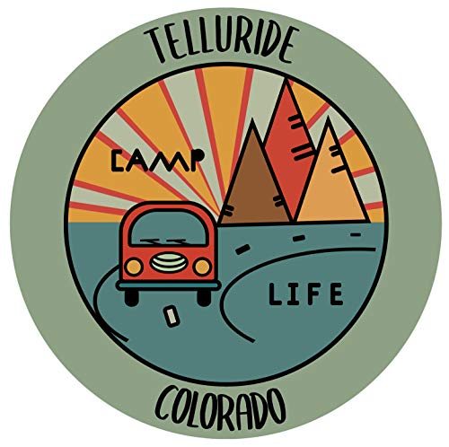 Telluride Colorado Souvenir 4 Inch Vinyl Decal Sticker Camping Design