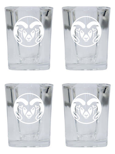 Colorado State Rams NCAA Collector's Edition 2oz Square Shot Glass - Laser Etched Logo 4-Pack
