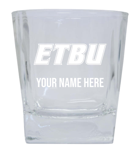 East Texas Baptist University 2-Pack Personalized NCAA Spirit Elegance 10oz Etched Glass Tumbler