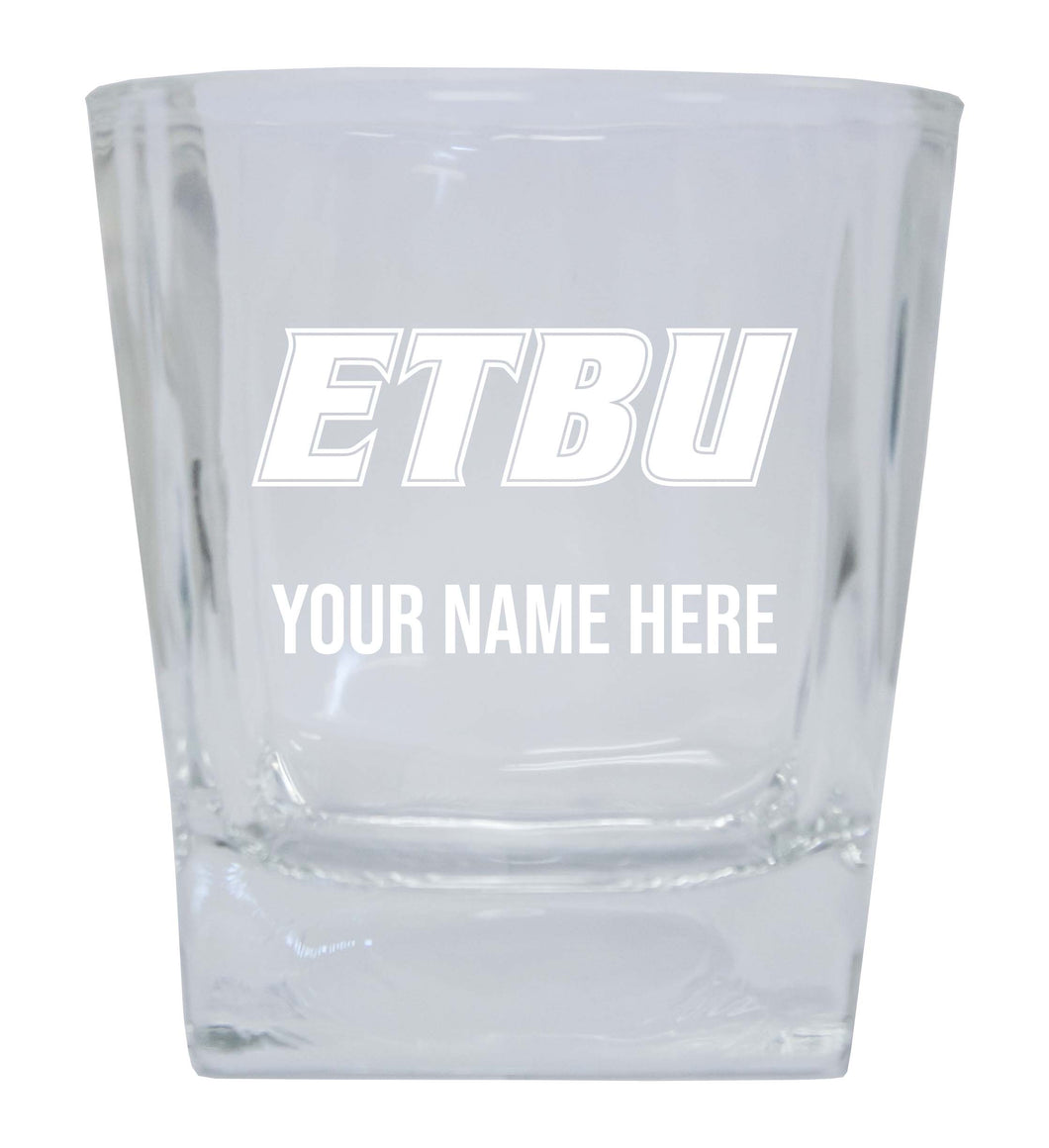 East Texas Baptist University Custom College Etched Alumni 8oz Glass Tumbler