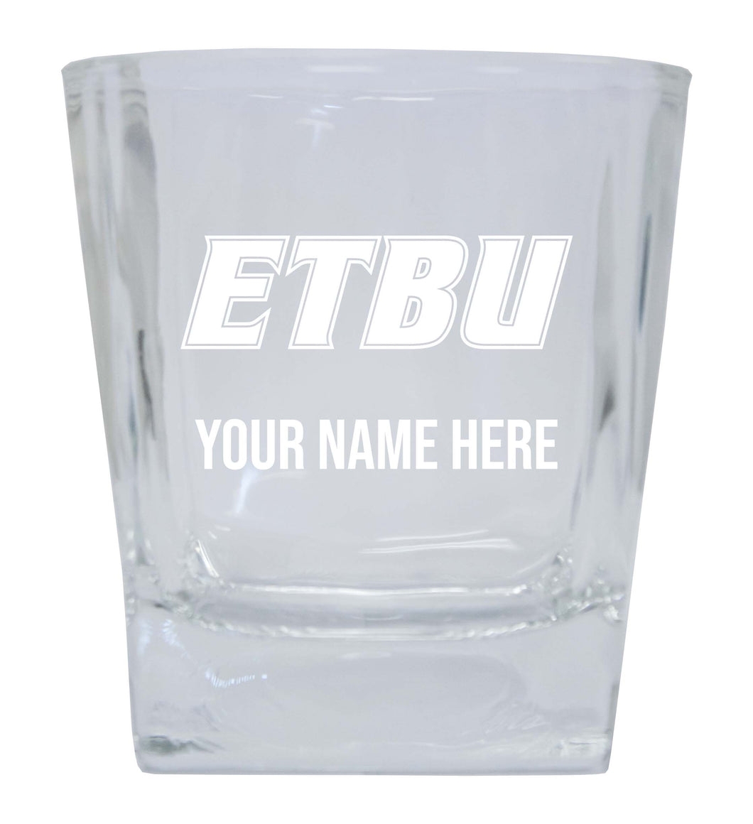East Texas Baptist University NCAA Spirit Elegance - 5 ozPersonalized With Custom Name Etched Shooter Glass Tumbler 2-Pack