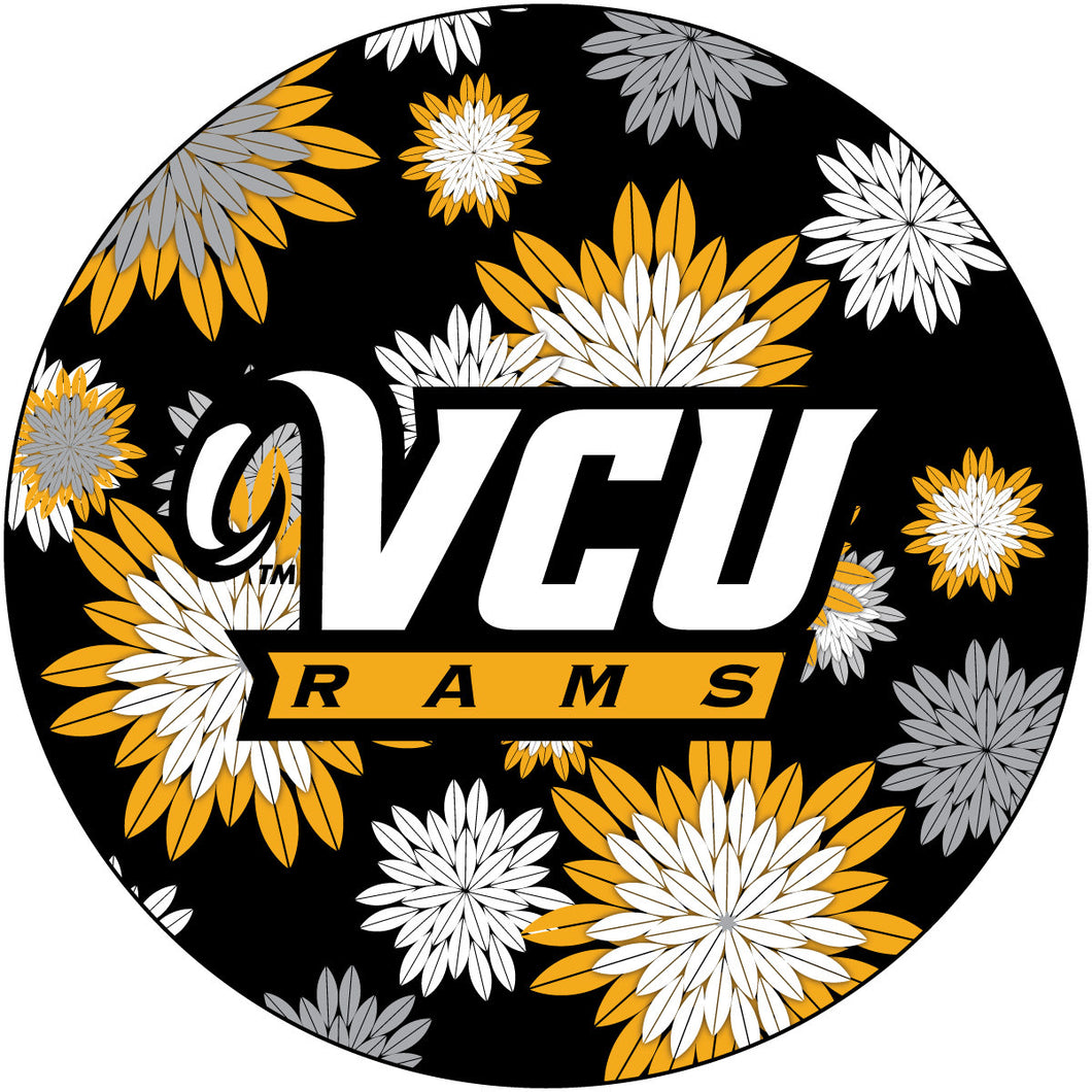 Virginia Commonwealth Round 4-Inch NCAA Floral Love Vinyl Sticker - Blossoming School Spirit Decal