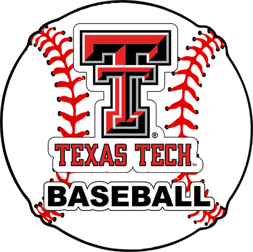 Texas Tech Red Raiders 4-Inch Round Baseball NCAA Passion Vinyl Decal Sticker
