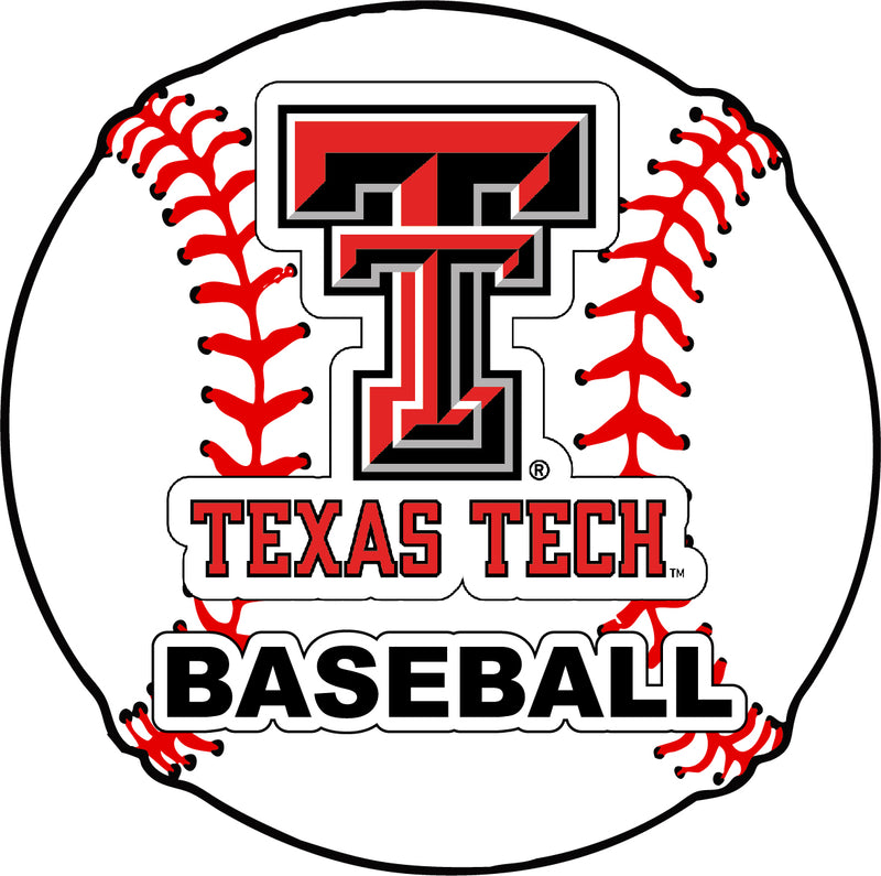 Texas Tech Red Raiders 4-Inch Round Baseball NCAA Passion Vinyl Decal Sticker