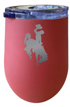Load image into Gallery viewer, Wyoming Cowboys 12 oz Etched Insulated Wine Stainless Steel Tumbler - Choose Your Color
