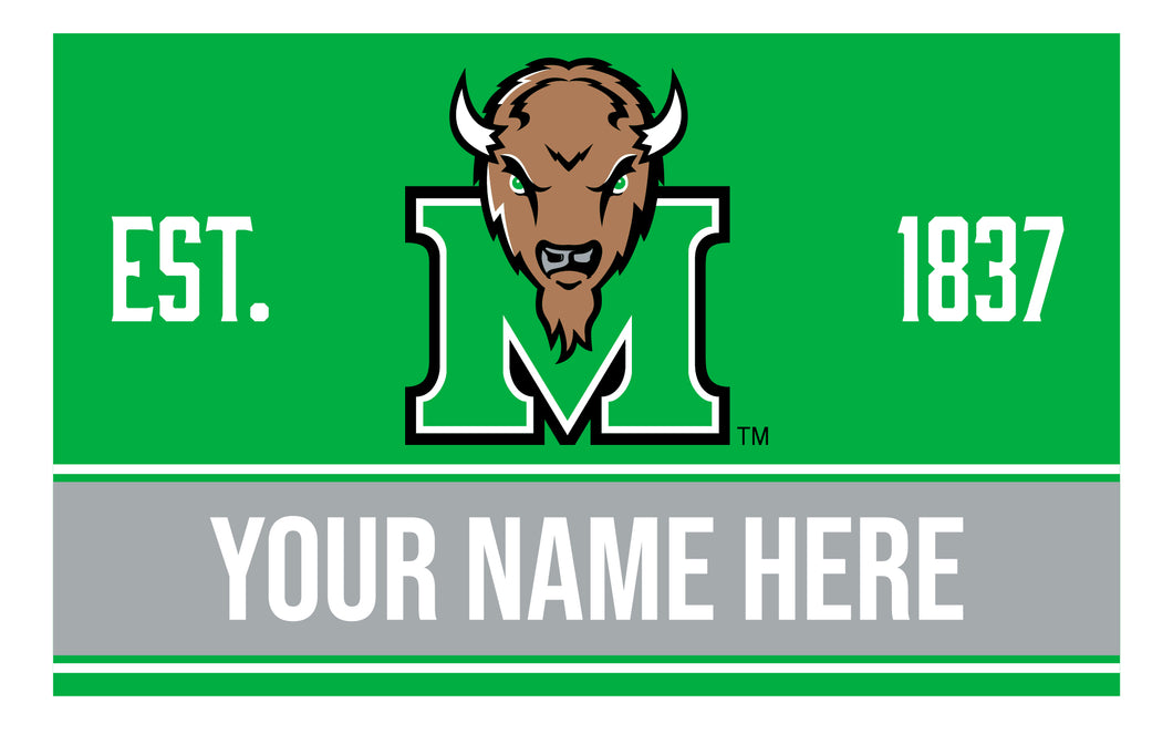 Personalized Customizable Marshall Thundering Herd Wood Sign with Frame Custom Name
