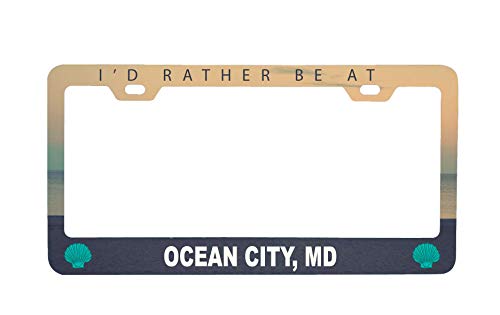 R and R Imports Ocean City Maryland Sea Shell Design Souvenir Metal License Plate Frame