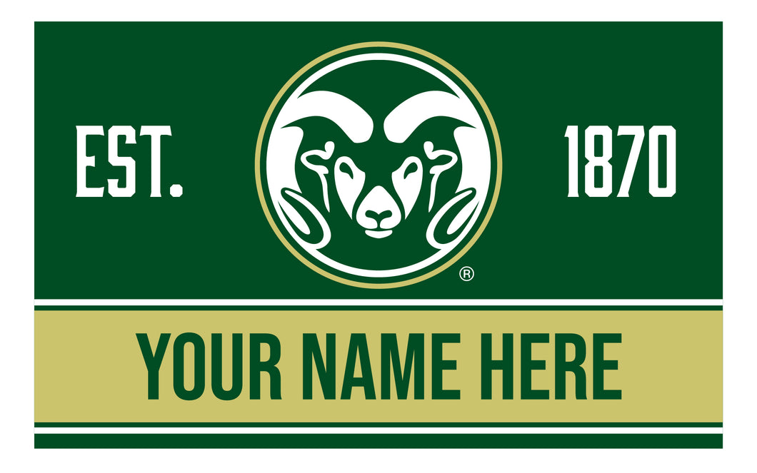 Personalized Customizable Colorado State Rams Wood Sign with Frame Custom Name