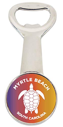 Myrtle Beach South Carolina Rainbow Turtle Design Souvenir Magnetic Bottle Opener